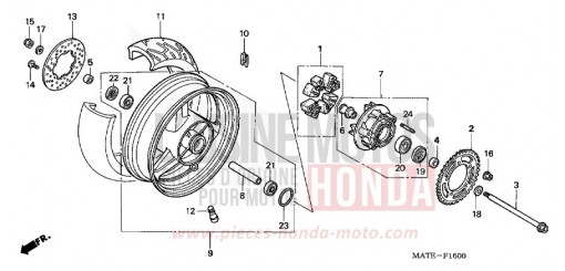 REAR WHEEL CBR1100XX6 de 2006